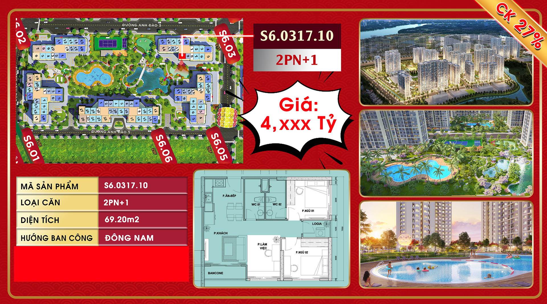 Căn hộ tòa S6 phân khu The Origami từ chủ đầu tư_S6.0317.10